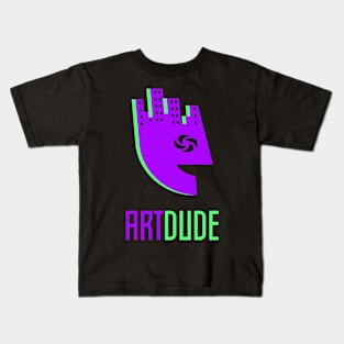 YourArtDude Logo In Purple And Lime Kids T-Shirt